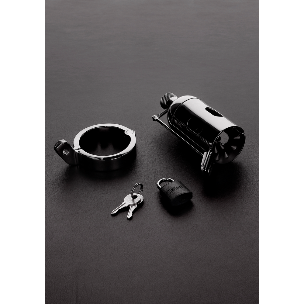 Shots Steel The Pleasure Dome Peniskafig Edelstahl – Detailaufnahme Vorderseite