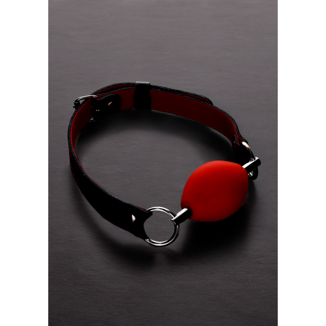 Shots Steel - Ovaler Silikon Ball Gag - rot