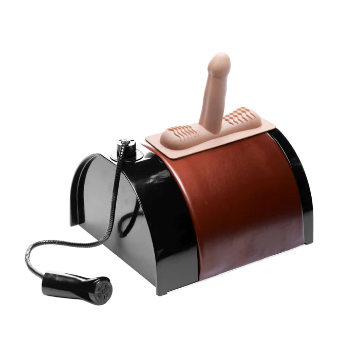 Lovebotz   Saddle Deluxe Sybian Inkl. Aufsätzen, braun-1; schwarz, PU-Leder, TPE, pu-leder; tpe, Default Title – Hauptansicht: