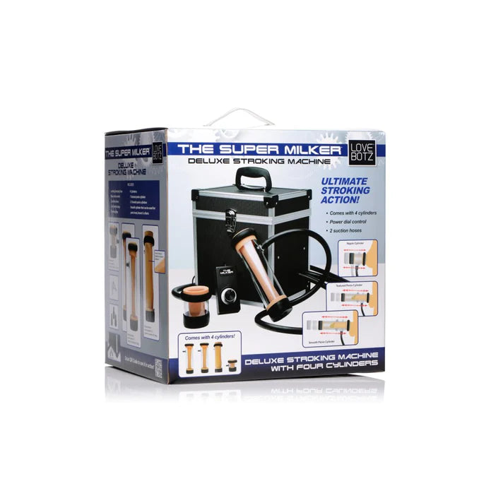 Lovebotz The Super Milker Automatic Deluxe Melkmaschine – Zoom auf Verschluss/Label