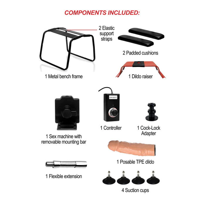 Lovebotz 4 In 1 Bangin Bench Mit Sexmaschine – zusätzliche Ansicht 6