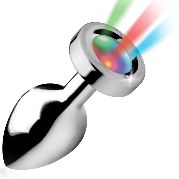 Analplug Mittel Silber LED blinkend Aluminium Fortgeschrittene  Booty  Sparks  KinkySabine