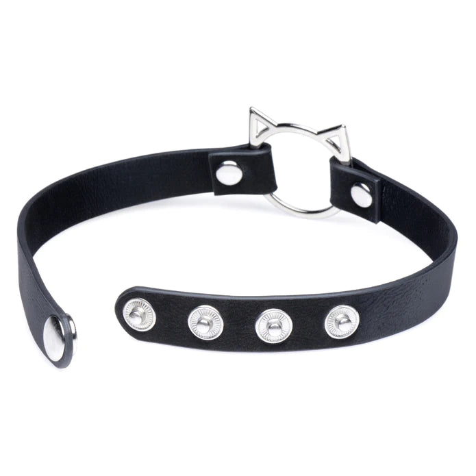 Master Series Kinky Kitty Ring Choker – Nahaufnahme Materialstruktur