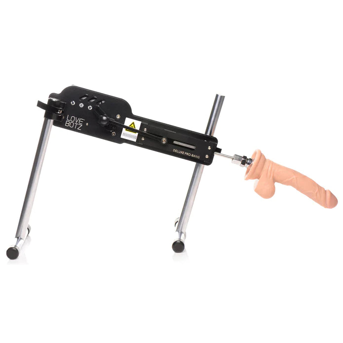 Lovebots Deluxe Pro Bang Fickmaschine Mit Fernbedienung – Zoom auf Verschluss/Label