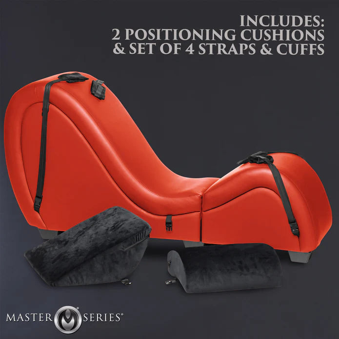 Master Series   Bdsm Sex Liege Teilbar Rot, rot-1, holz; kunstleder; stahl-1; polyester, Default Title – Hauptansicht: verführerisch