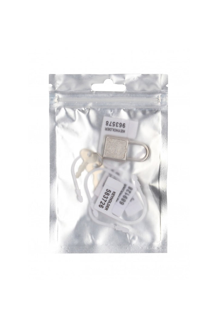 Mancage Ersatzschlosser Fur Keuschheitskafige Weiss – Detailaufnahme Rückseite