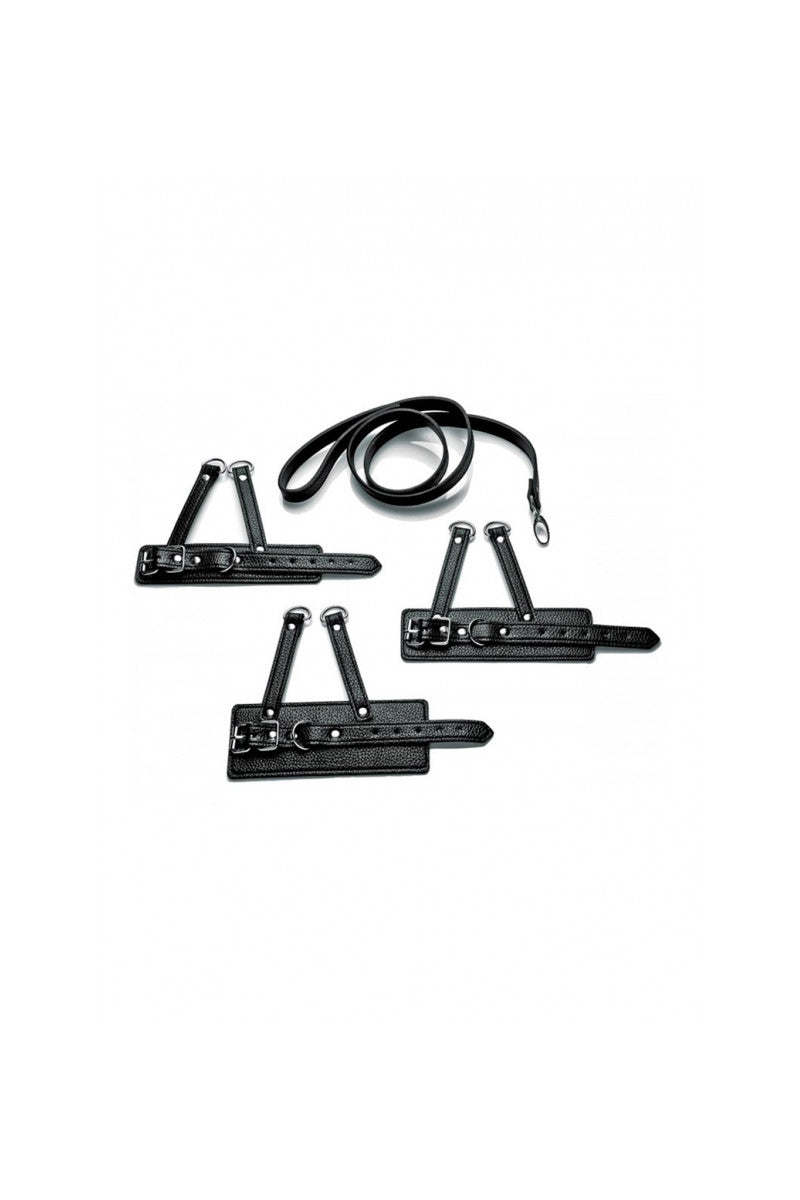 Mistress - dreiteiliges Hodenstretcher Trainingsset-schwarz