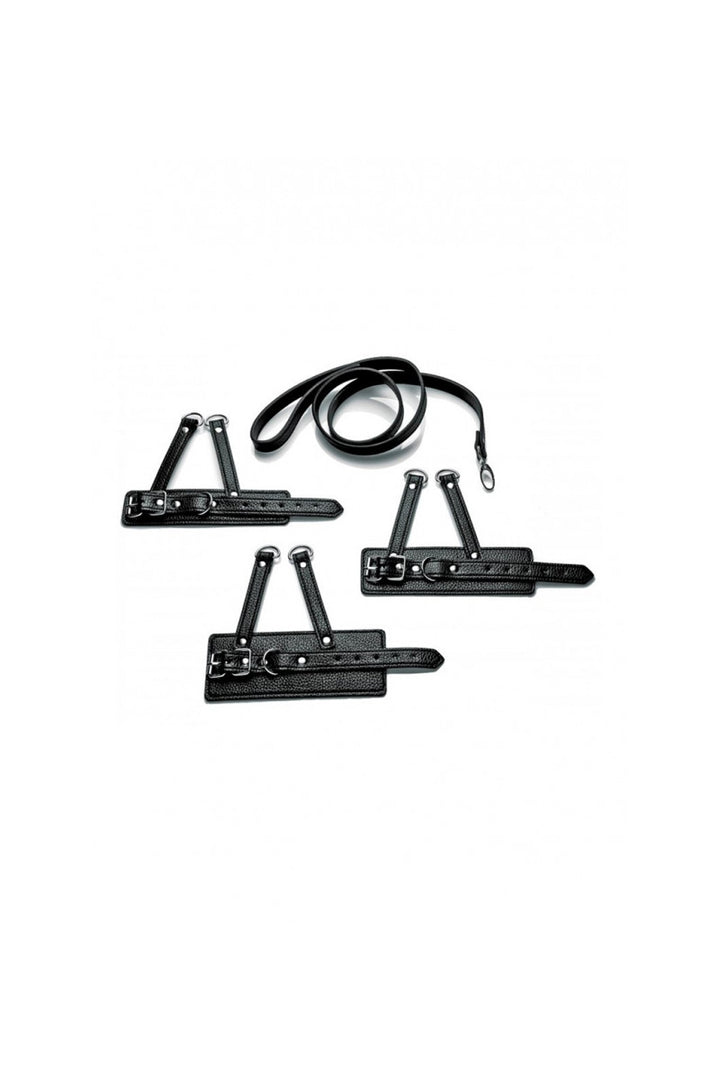 Mistress - dreiteiliges Hodenstretcher Trainingsset-schwarz