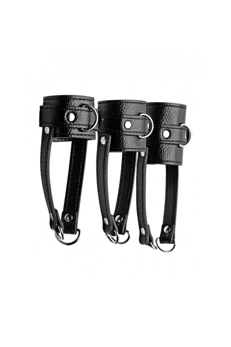 Mistress - dreiteiliges Hodenstretcher Trainingsset-schwarz