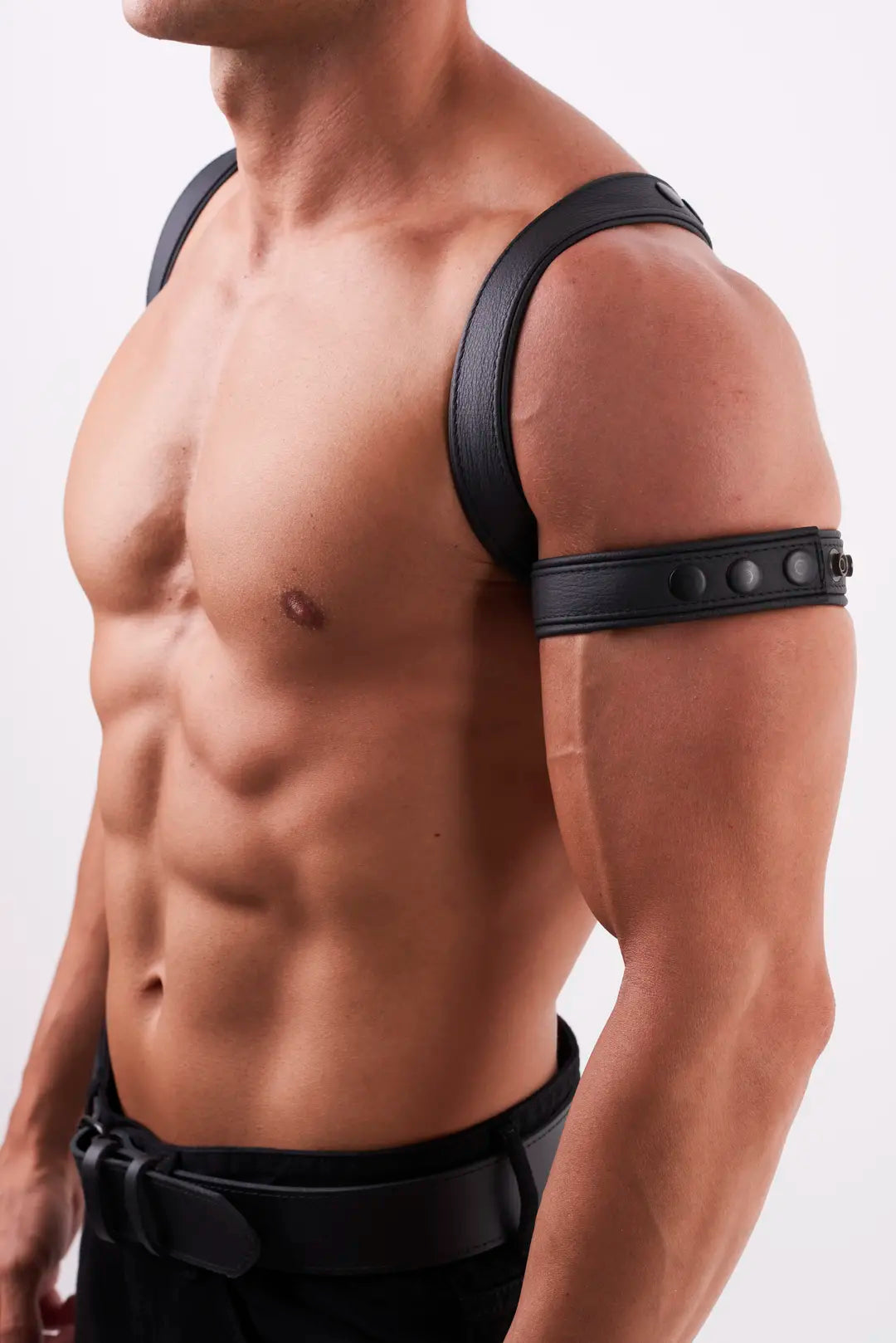 KinkySabine - Schulterharness aus weichem Leder schwarz