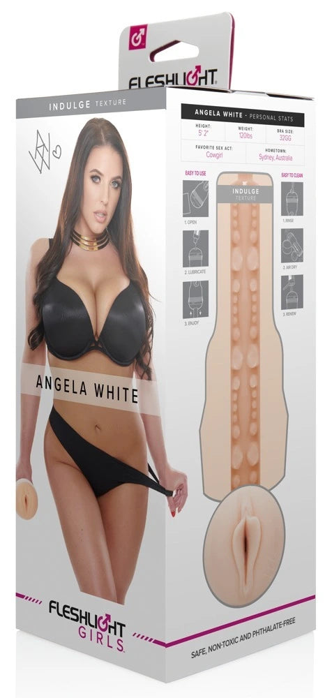 Fleshlight Girls Angela White Indulge Masturbator in Hautfarben mit strukturiertem Sleeve – hochwertiger Premium-Masturbator