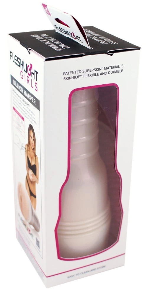 Fleshlight Girls Dillion Harper Crush Masturbator in zartem Hautton, SuperSkin-Material, dezente Originalverpackung