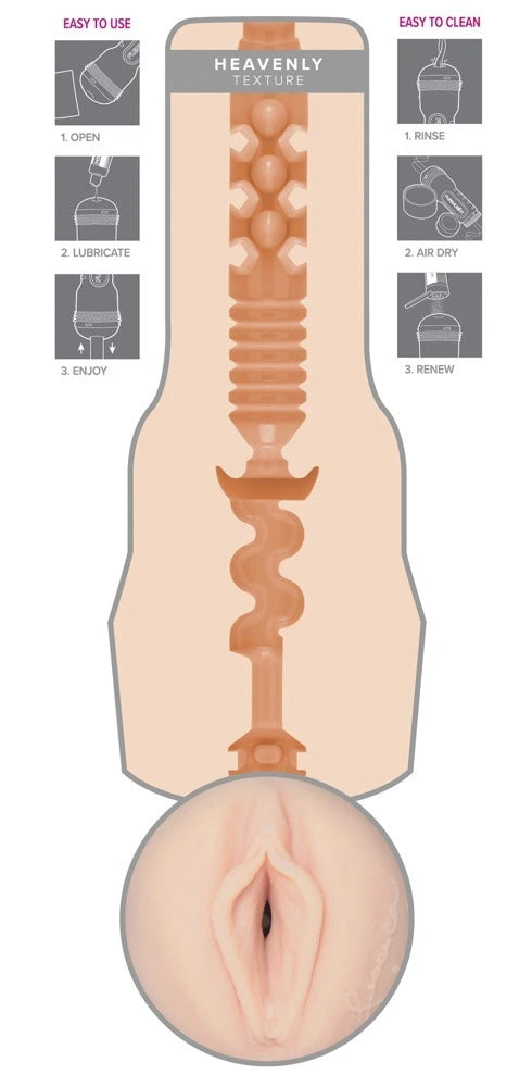 Fleshlight Jessica Drake Heavenly Masturbator mit detaillierter Innentextur, hautfarben, Anleitung zu Reinigung und Pflege