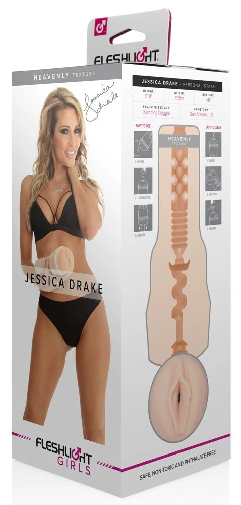 Fleshlight Girls Jessica Drake Heavenly Masturbator in Hautton, realistisches Design, sicheres Premium-Material, diskrete Ver