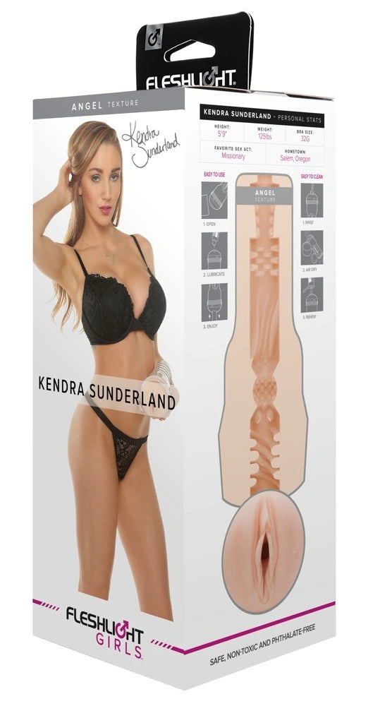 Fleshlight Girls Kendra Sunderland Masturbator Angel Texture in Hautton, körpersicher, diskret verpackt