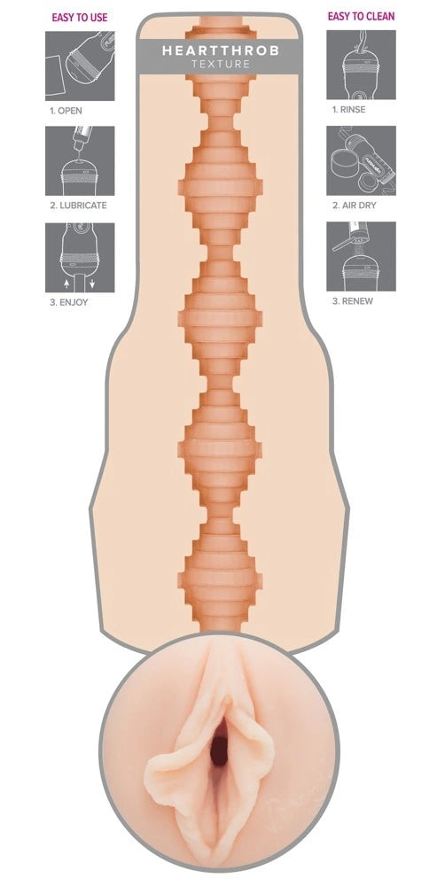 Fleshlight Brandi Love Heartthrob Masturbator in Hautfarbe mit Heartthrob-Textur, realistisches Design für intensives Vergnüg