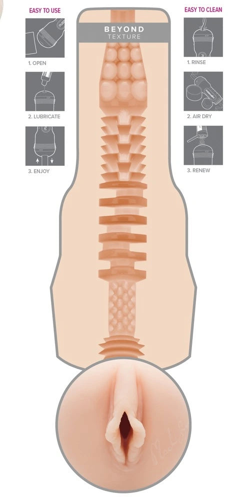 Fleshlight Madison Ivy Beyond Masturbator mit detaillierter Innentextur in hautfarbenem Premium-Silikon