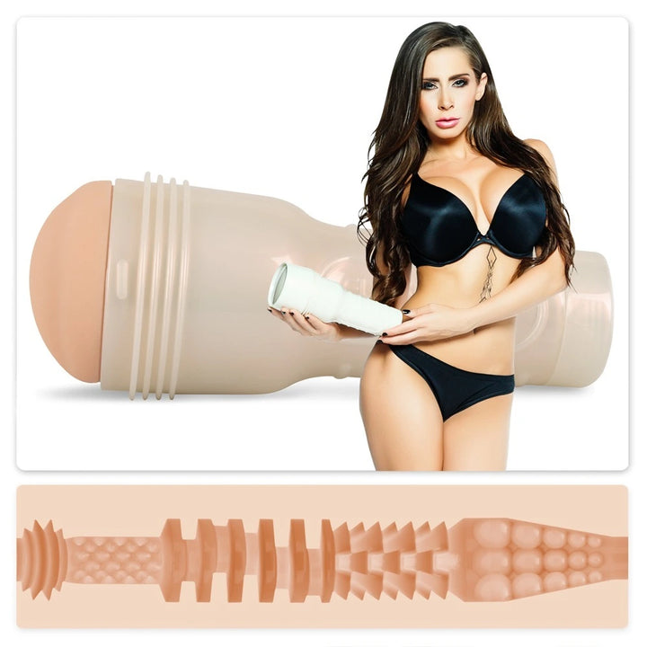 Fleshlight Madison Ivy Beyond Masturbator in Beige – hochwertiger Stimulator mit strukturiertem Textur-Kanal