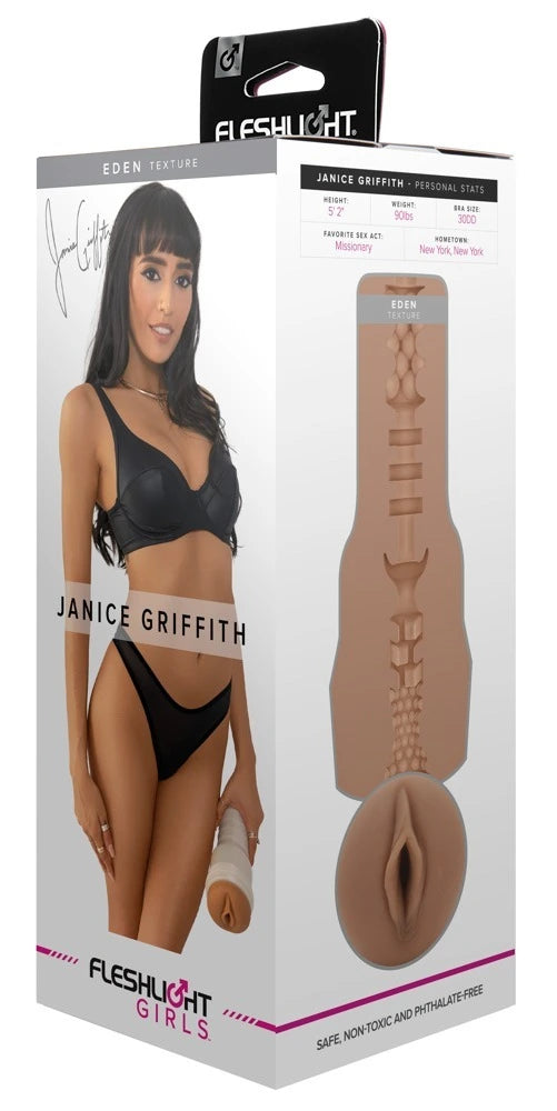 Fleshlight Girls Janice Griffith Eden Masturbator in Caramel – hautfarbenes Premium-Silikon, diskrete Verpackung
