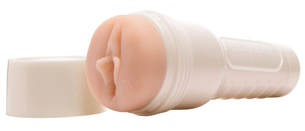 Fleshlight Mia Malkova LVL Up Masturbator in Hautton mit realistischer Textur und transparentem Kunststoffgehäuse