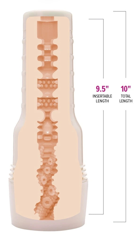 Fleshlight Mia Malkova LVL Up Masturbator in Hautton mit strukturiertem Innenkanal, 9,5 Zoll Einführtiefe, 10 Zoll Gesamtläng