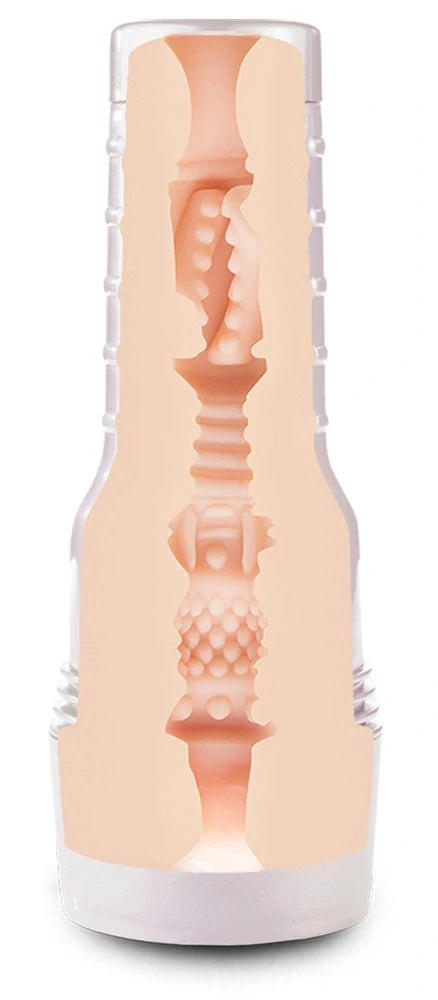 Fleshlight Adriana Chechik Next Level Masturbator in Nude, transparentes Gehäuse mit strukturiertem Innenkanal