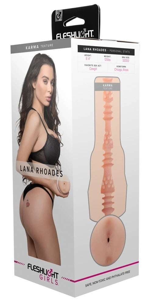 Fleshlight Girls Lana Rhoades Karma Masturbator in Hautfarbe mit Karma-Textur, sicheres und schadstofffreies Material