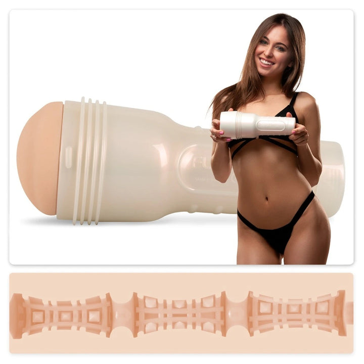 Fleshlight Riley Reid Euphoria Masturbator in Hautton mit strukturiertem Innenkanal und diskretem Design