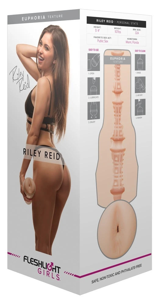 Fleshlight Girls Riley Reid Euphoria Masturbator in Hautton mit strukturierter Euphoria-Textur, körpersicher und phthalatfrei