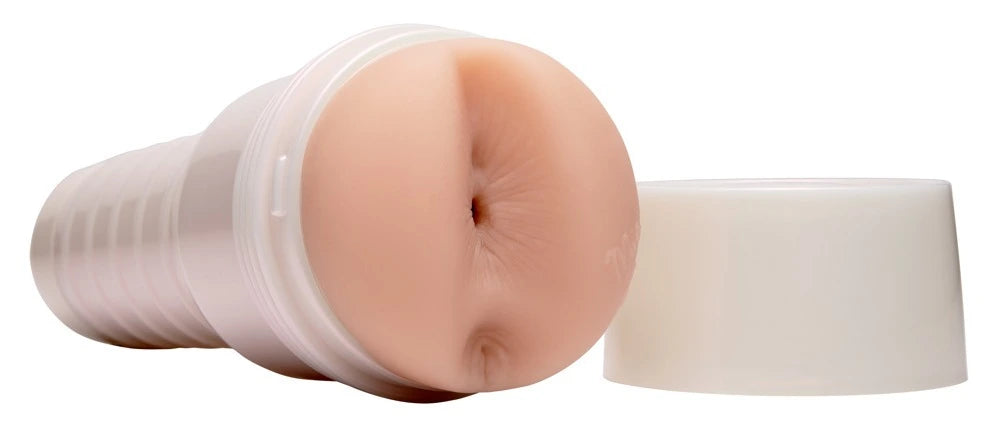 Fleshlight Mia Malkova Boss Level Masturbator in Hautton mit transparentem Gehäuse und realistischer Textur
