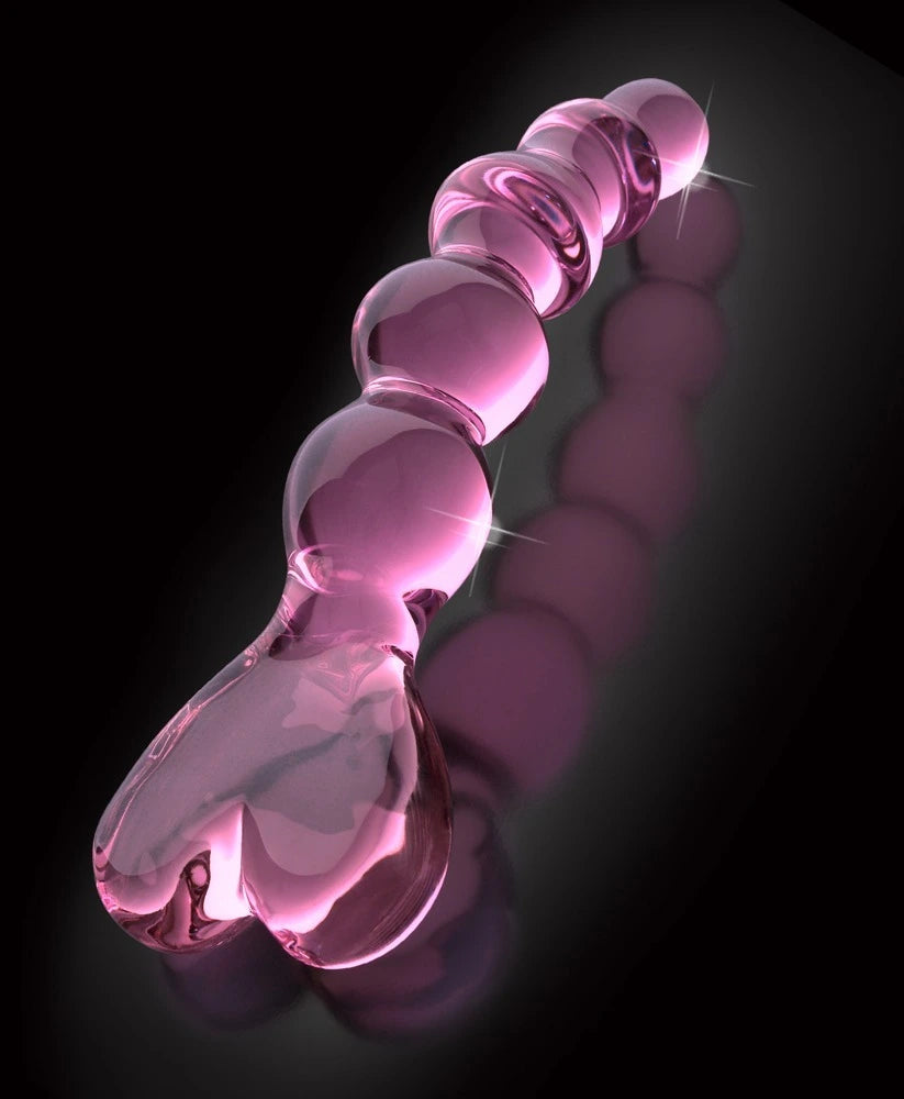 Icicles Glasdildo No. 43 Rosa – Handgefertigter strukturierter Glas-Dildo 20cm