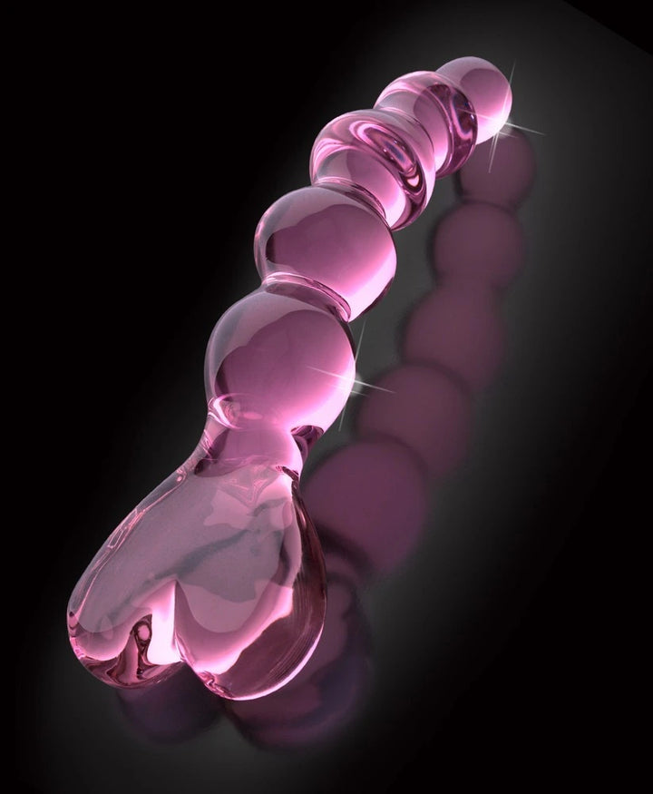 Icicles Glasdildo No. 43 Rosa – Handgefertigter strukturierter Glas-Dildo 20cm