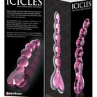 Icicles Glasdildo No. 43 Rosa – Handgefertigter strukturierter Glas-Dildo 20cm