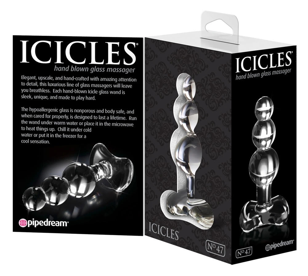 Icicles Glas-Analplug No.47 Klar – Handgefertigter Analplug