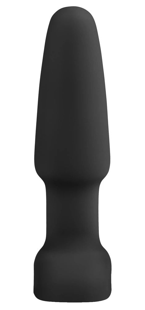 b-vibe Rimming 2 Analplug in mattem Schwarz, ergonomisch geformtes Silikon, mit Flanschbasis