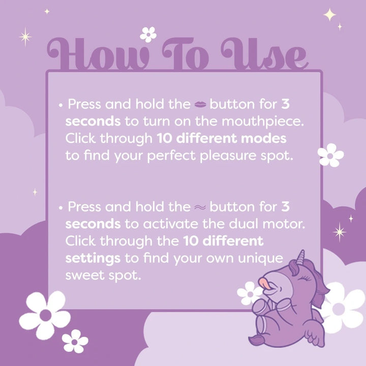 Unihorn - Karma Lilac Auflegevibrator – Klitoris Stimulator mit Saugfunktion