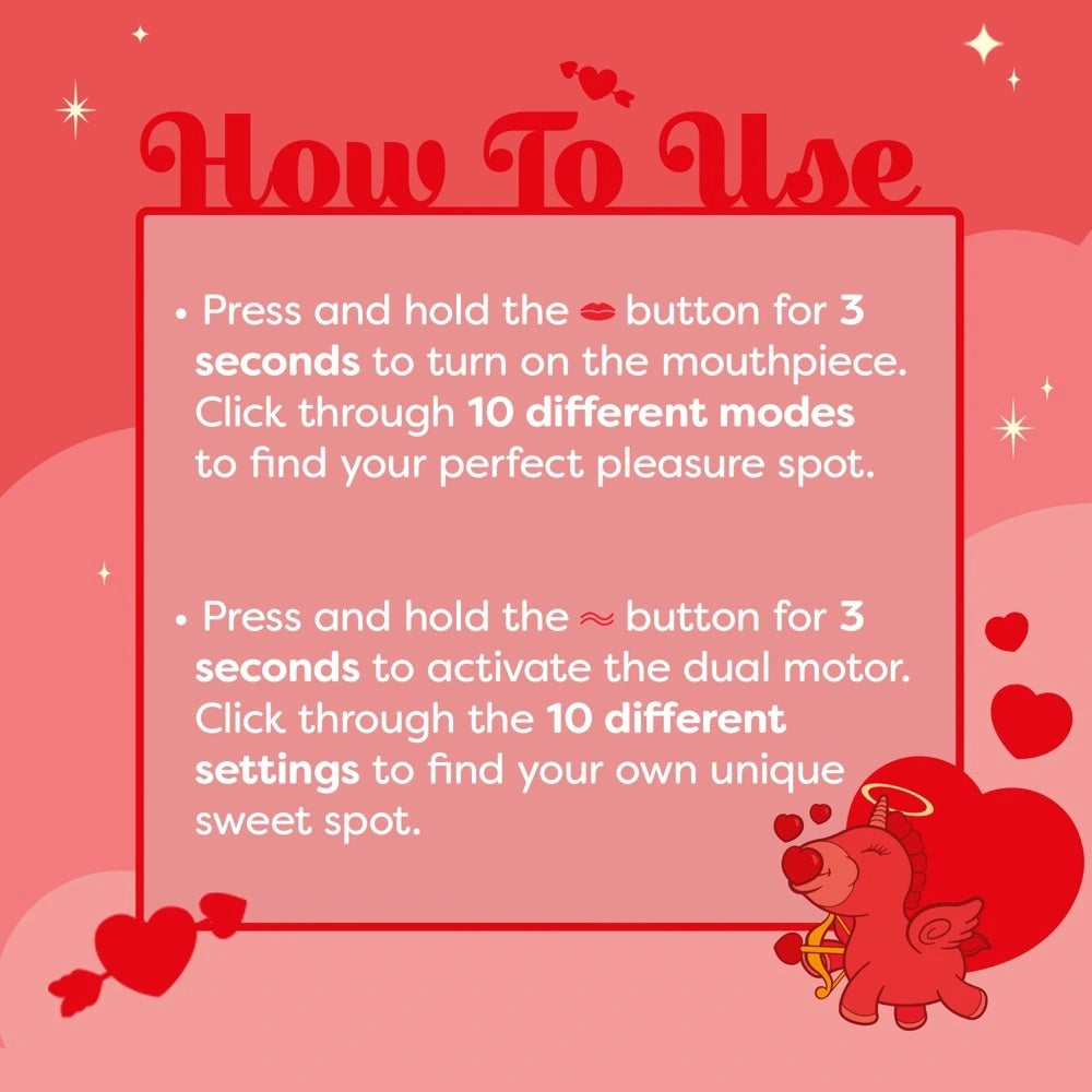 Unihorn - Cupids Beau Auflegevibrator – Klitoris Stimulator mit Saugfunktion