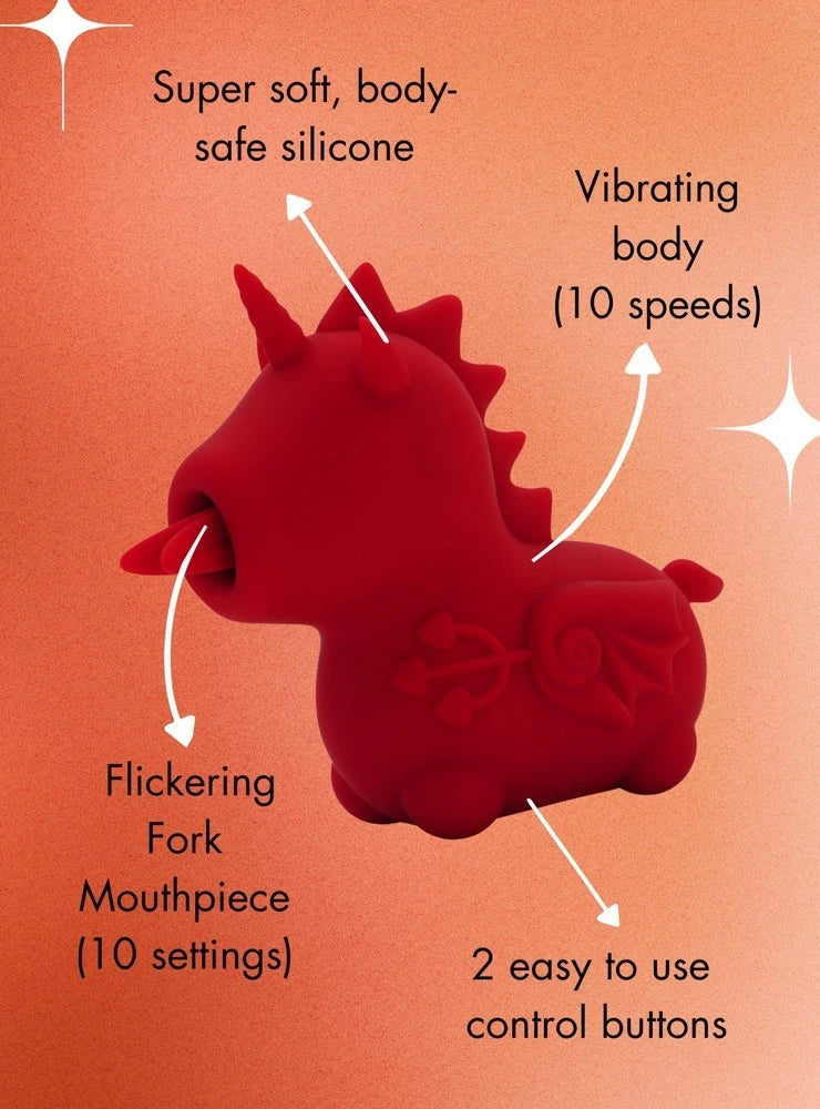 Unihorn - Blaze Diablo Auflegevibrator – Klitoris Stimulator mit Saugfunktion