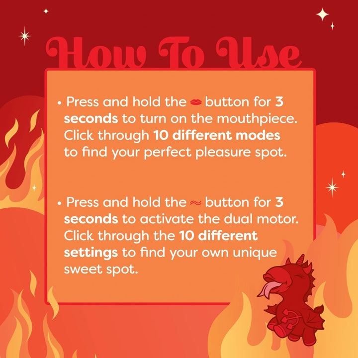 Unihorn - Blaze Diablo Auflegevibrator – Klitoris Stimulator mit Saugfunktion