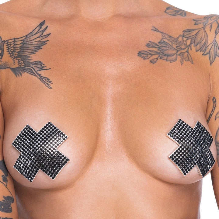 Cottelli Accessoires - Nippelsticker Cross schwarz