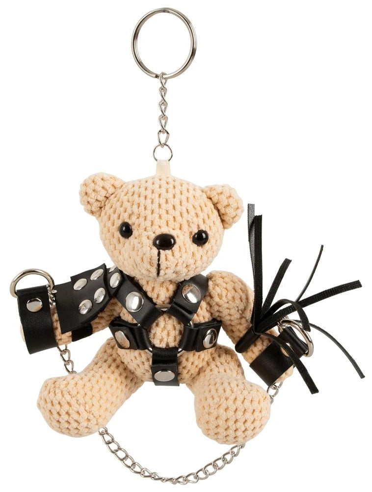 Bad Kitty SM-Teddy mit Swing 11cm - BDSM Bondage Bär mit Mini-Sexschaukel, Harness, Fesseln und Peitsche
