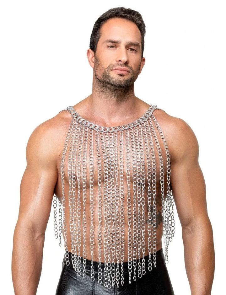 Bad Kitty Kettentop Silber Unisex – glänzende Metallketten als verführerisches Statement-Piece für Club & Bühne
