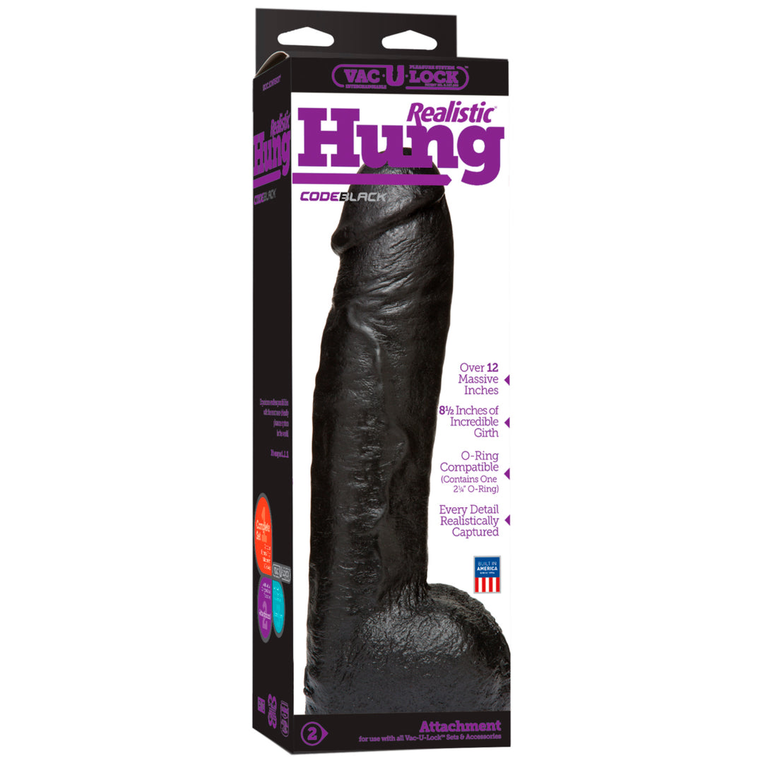 CodeBlack - Vac-U-Lock Dildo - 30cm schwarz