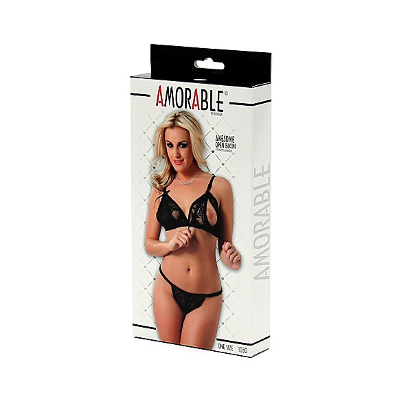 Amorable by Rimba - Dessous Set mit ouvert BH schwarz