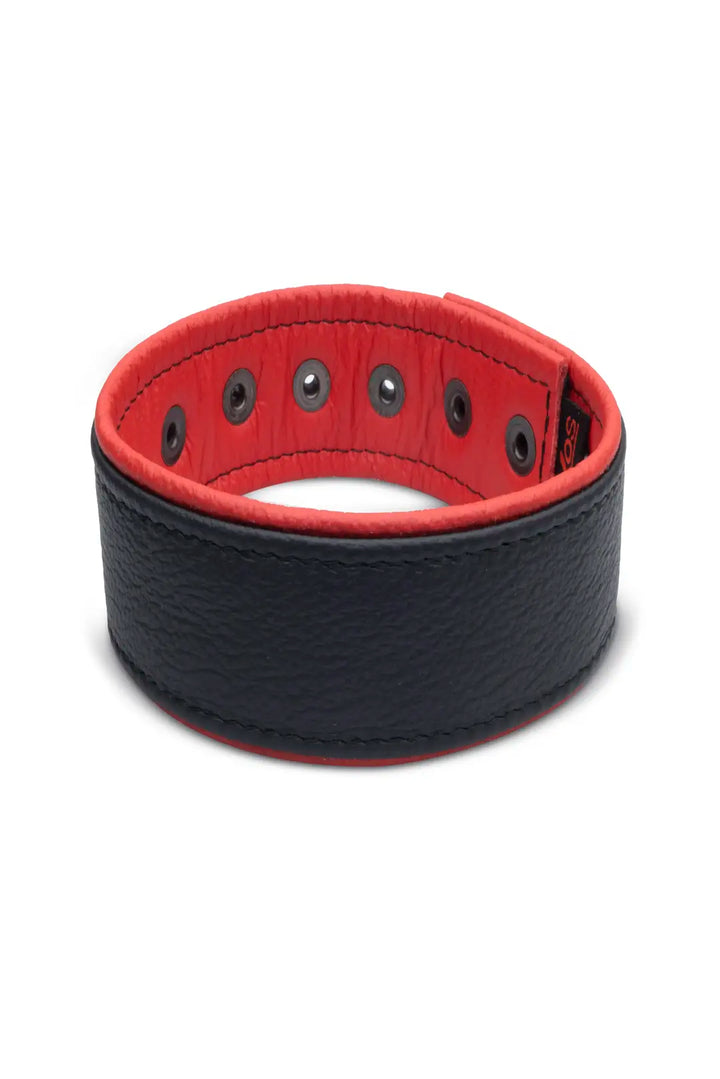 KinkySabine - weiches Lederarmband für Herrn schwarz/rot