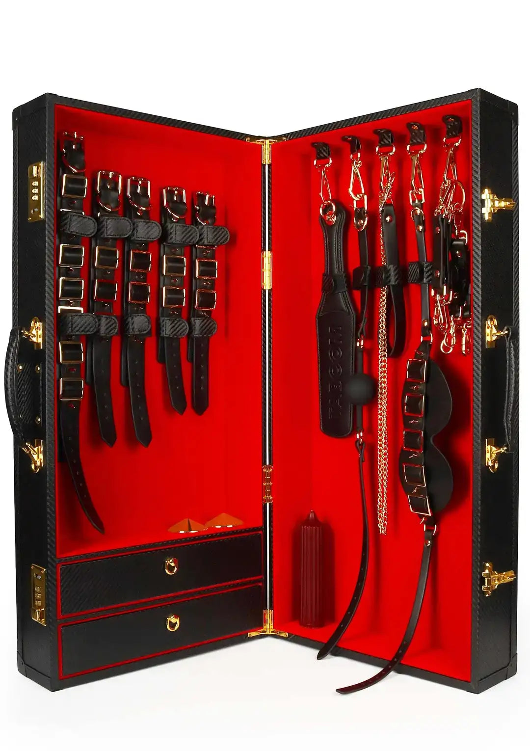 Taboom Desires Masterpiece Case – 11-teiliges BDSM-Set im Luxus-Koffer mit Halsband, Fesseln & Bondage-Zubehör