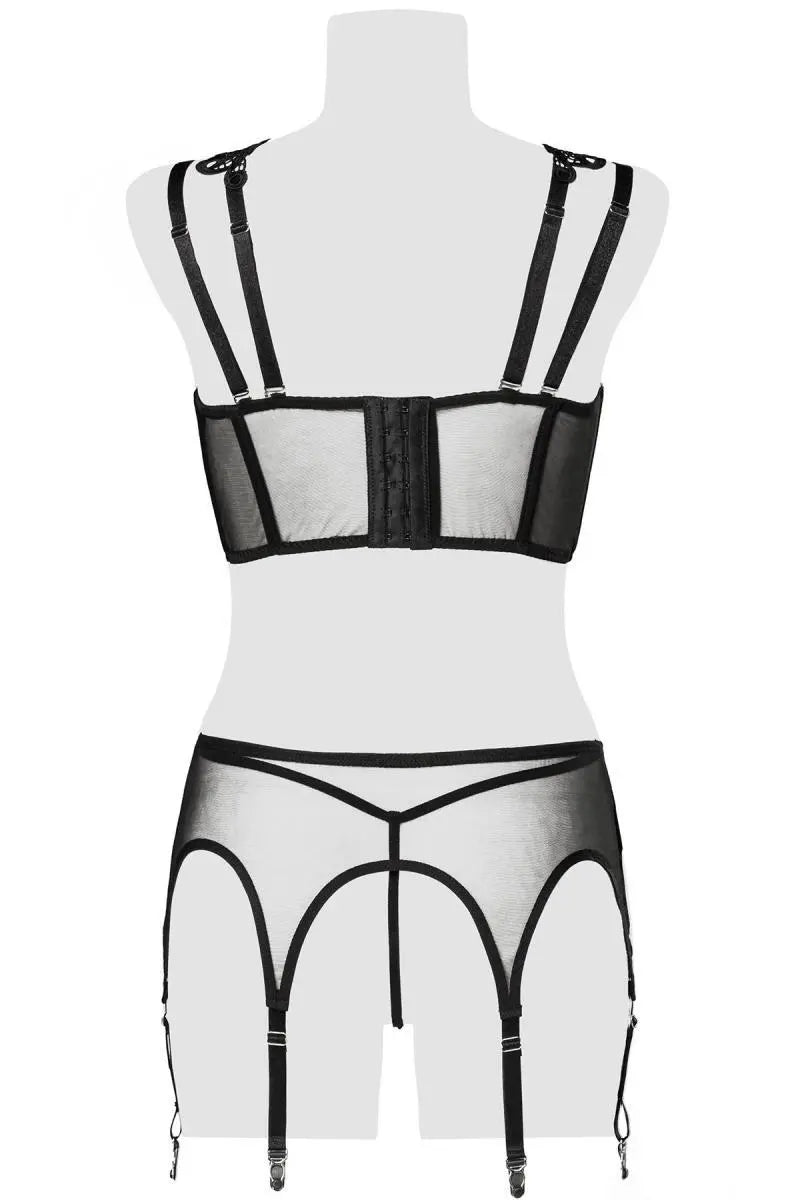 Grey Velvet - Transparentes Dessous-Set mit Spitze