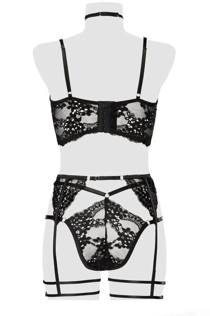 Grey Velvet - Straps-Dessous-Set