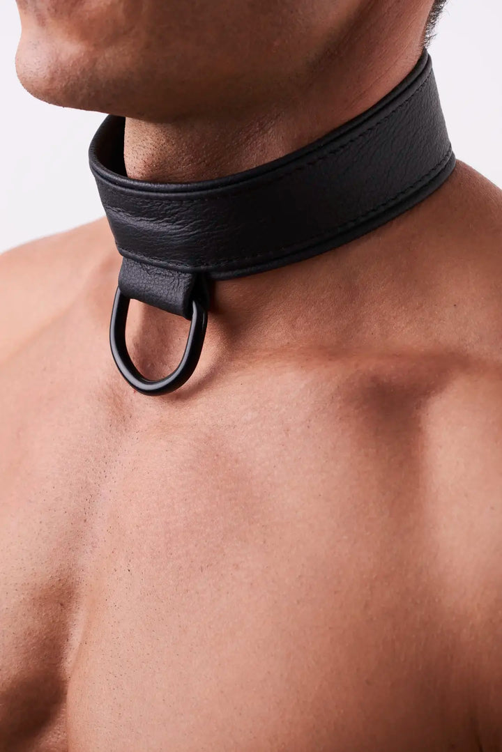 KinkySabine - weiches Lederhalsband für Herrn schwarz