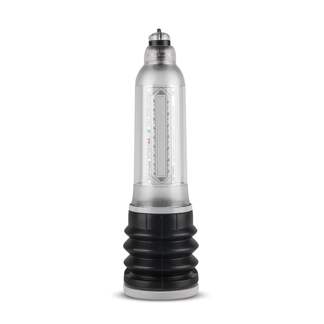 Bathmate Hydromax7 X30 Penispumpe Clear – transparenter Zylinder mit schwarzem Balgkolben, hochwertiges Hydro-Design
